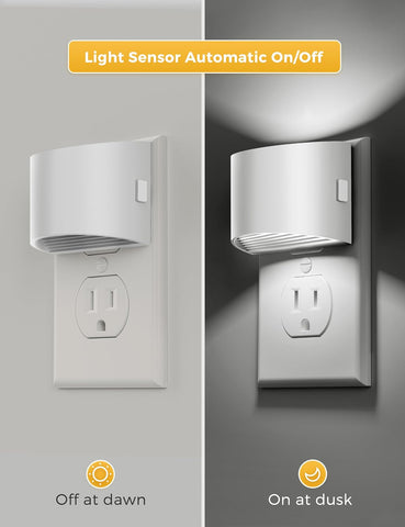 L LOHAS LED Night Lights Plug into Wall, Dimmable Night Light 2 Pack