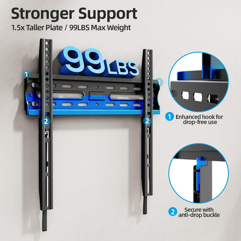 USX STAR Fixed TV Wall Mount Bracket for 32 42 43 50 55 60 Inch TVs