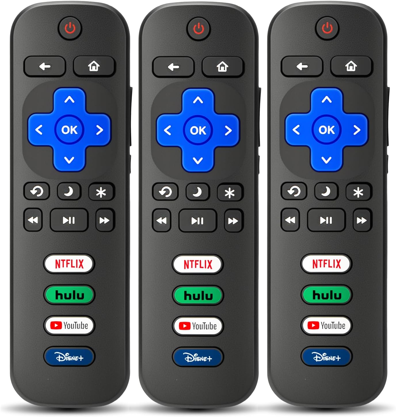 Replacement Remote Control for Roku TV, 3-Pack