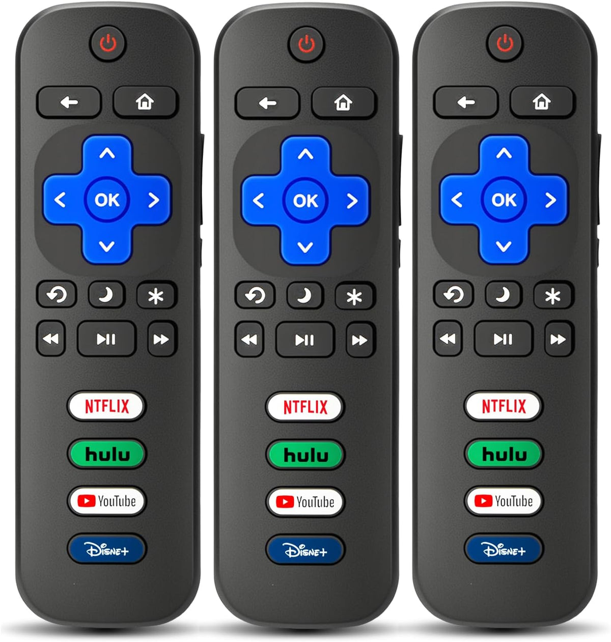Replacement Remote Control for Roku TV, 3-Pack