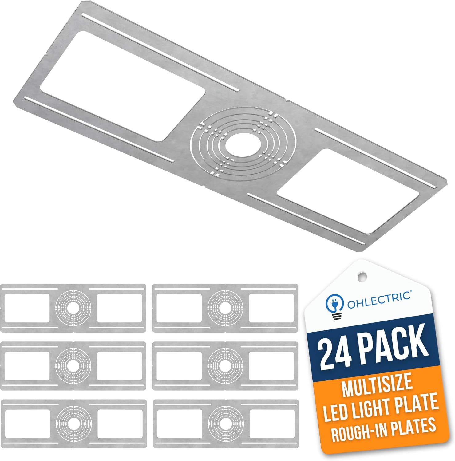OHLECTRIC 24 Pack Adjustable Recessed Light Mounting Plates 2-6 Inch