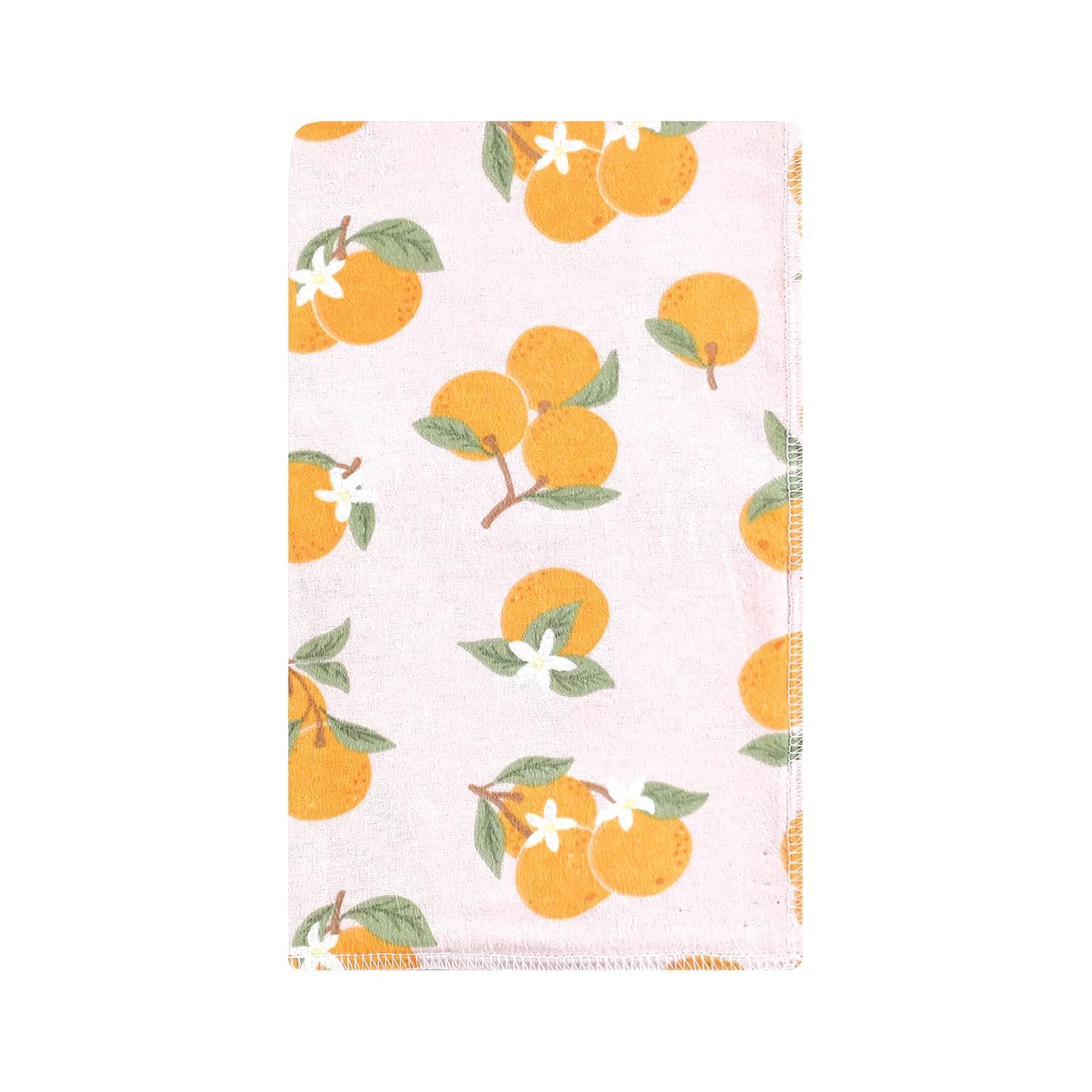 Hudson Baby Unisex Baby Cotton Flannel Burp Cloths, Citrus Orange, One Size