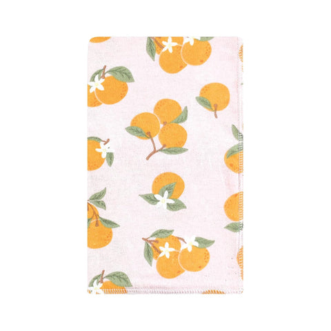 Hudson Baby Unisex Baby Cotton Flannel Burp Cloths, Citrus Orange, One Size