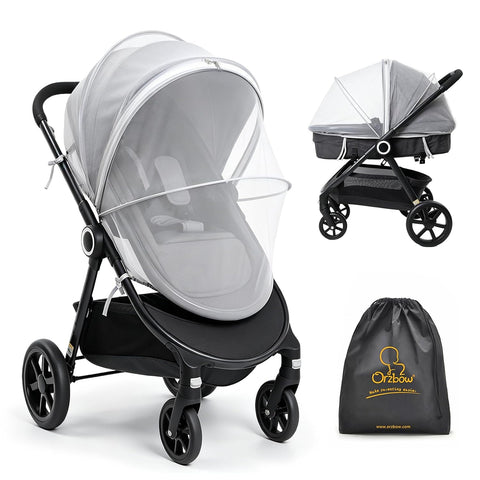 Orzbow Baby Mosquito Net for Stroller, Universal Fit, Breathable, White