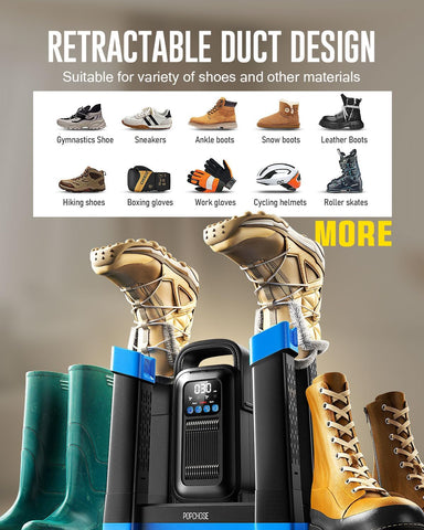 POPCHOSE Boot Dryer for Work Boots, 4-Head Shoe Dryer with Ozone Deodorizer