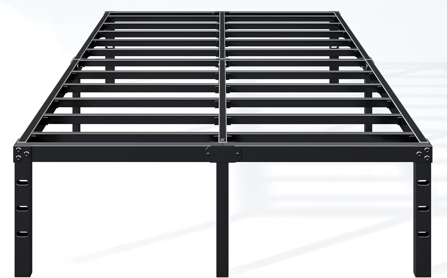 Hafenpo 18 Inch Full Bed Frame, Under Bed Storage, Black