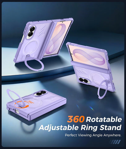 FNTCASE for Samsung Galaxy Z Fold 8 Case with 360 Spin Magnetic Kickstand