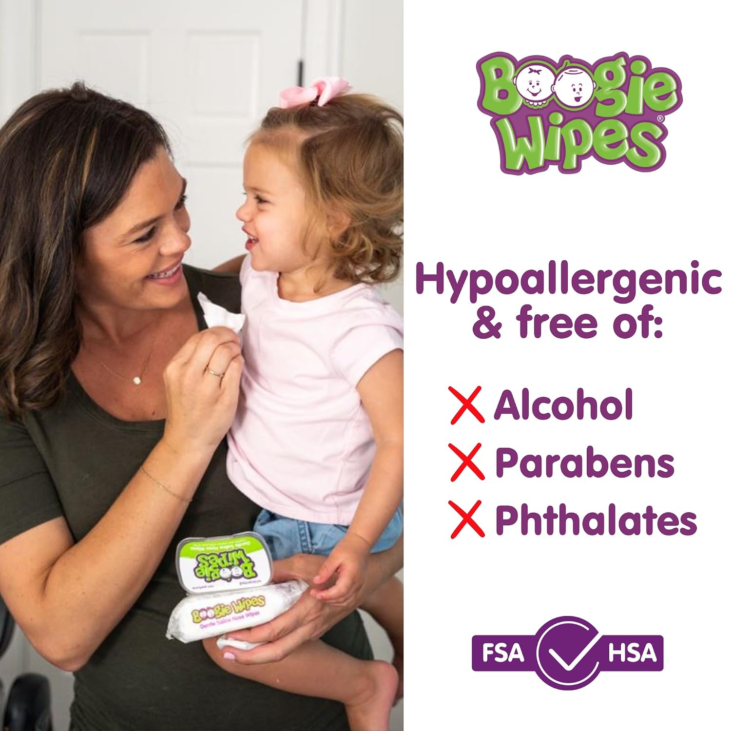 Boogie Wipes Gentle Saline Nose Wipes - 180 Count