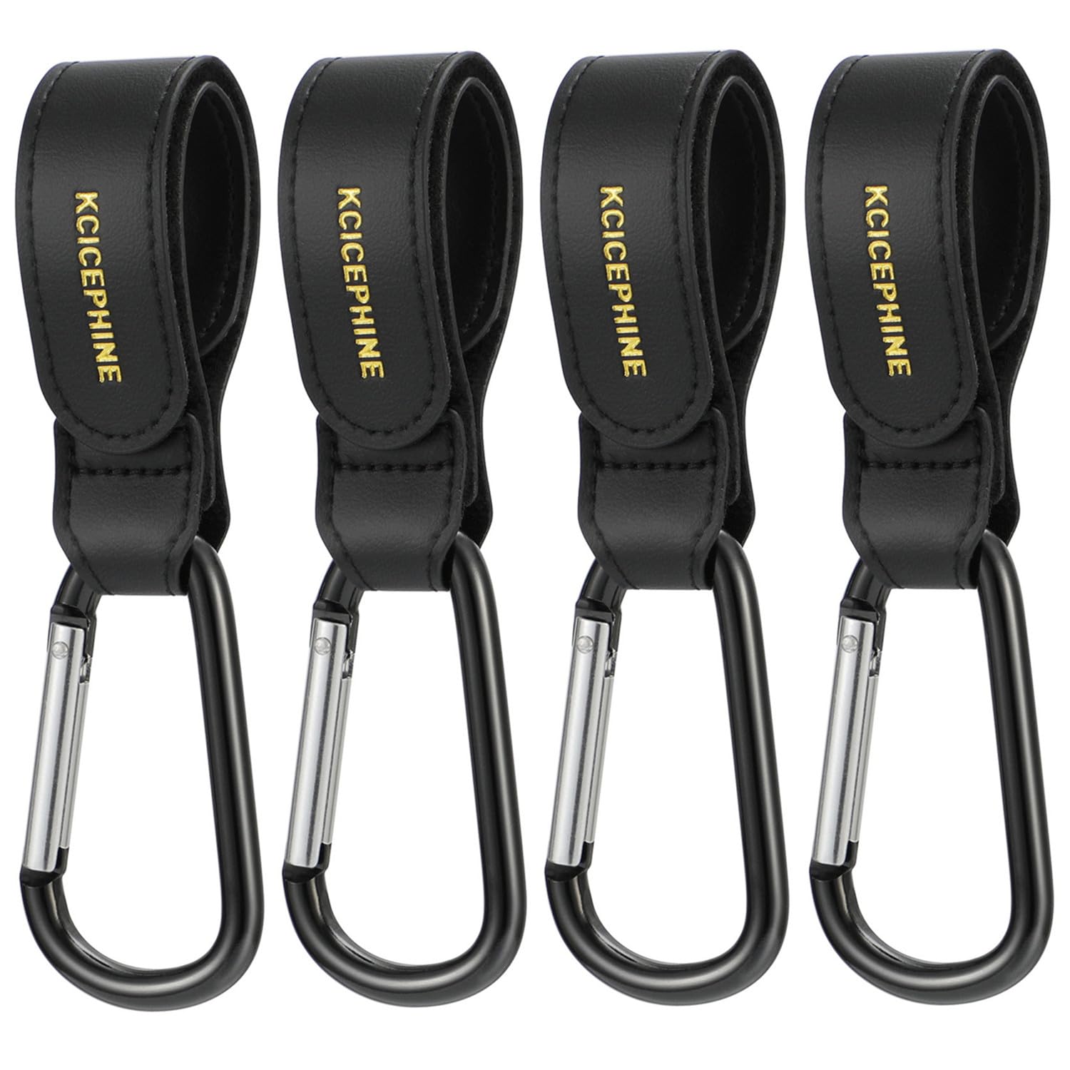 4Pack Universal Baby Stroller Hooks Clips for Hanging Bags and Shopping,Convenient Stroller Straps Accessories Perfect for Uppababy, Babyzen Yoyo, Britax, Bugaboo, Bob, Buggy, Shopping Cart（Black）