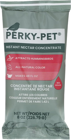 Perky-Pet Hummingbird Nectar Concentrate for Hummingbird Feeders - 8 oz Powder - Makes 48 fl oz Nectar - 240SF - Attract and Feed Humming Birds