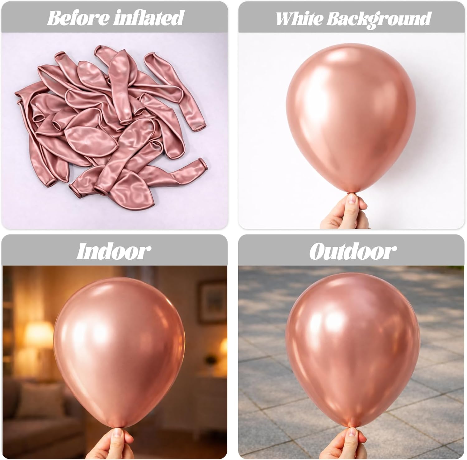 Voircoloria 130pcs Rose Gold Balloons Garland Arch Kit, 18 12 10 5 Inch