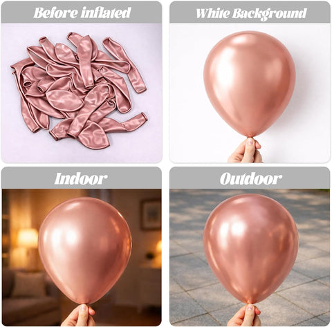 Voircoloria 130pcs Rose Gold Balloons Garland Arch Kit, 18 12 10 5 Inch