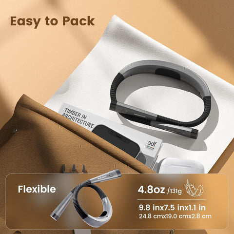 Glocusent Reading Light,Bendable Neck Light,80-hr Rechargeable Book Light