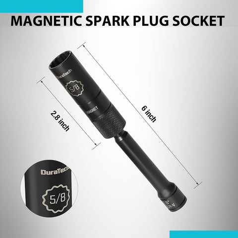 DURATECH 5/8" Swivel Magnetic Spark Plug Socket with Enhanced Magnetic Head