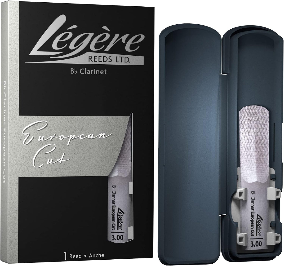 Légère Reeds - Bb Clarinet Reed, European Cut, Strength 3.00 (BBES3.00) - Premium Synthetic Woodwind Reed