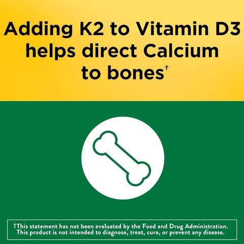 Nature Made Vitamin D3 K2 Supplement, 30 Softgels
