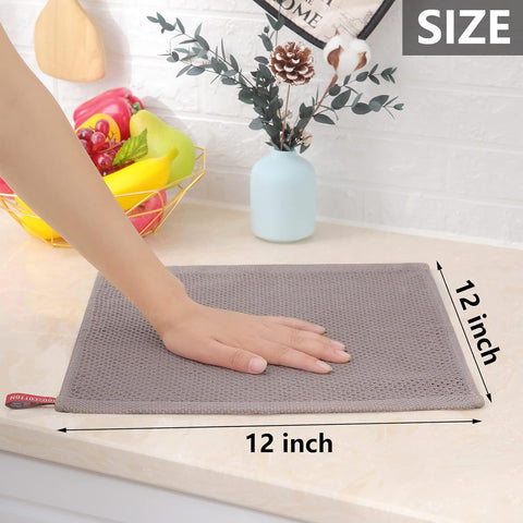 Homaxy 100% Cotton Waffle Weave Kitchen Dish Cloths 12-Pack, Multicolor
