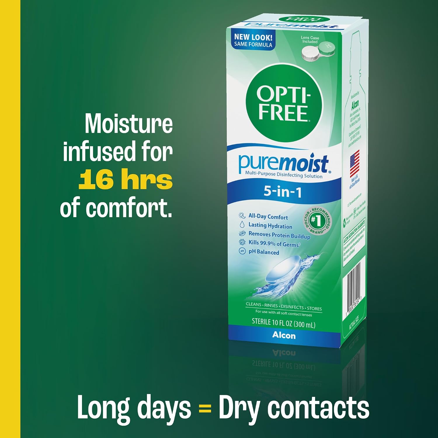 OPTI-FREE Puremoist Multi-Purpose Contact Lens Solution, 10 Fl Oz