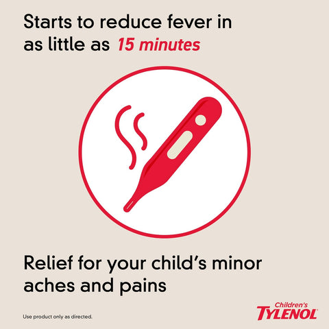 Children's Tylenol Acetaminophen Oral Suspension, Dye-Free, Apple, 8 fl. oz