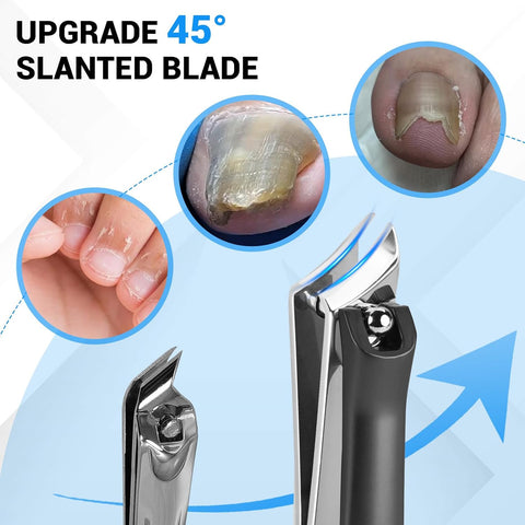 2026 Toenail Clippers for Seniors Thick Toenails, Angled Head Large Toe Nail Clippers for Thick Nails for Men, Heavy Duty Ingrown Toenail Clippers, Long Handle Slanted Nail Clippers Wide Jaw