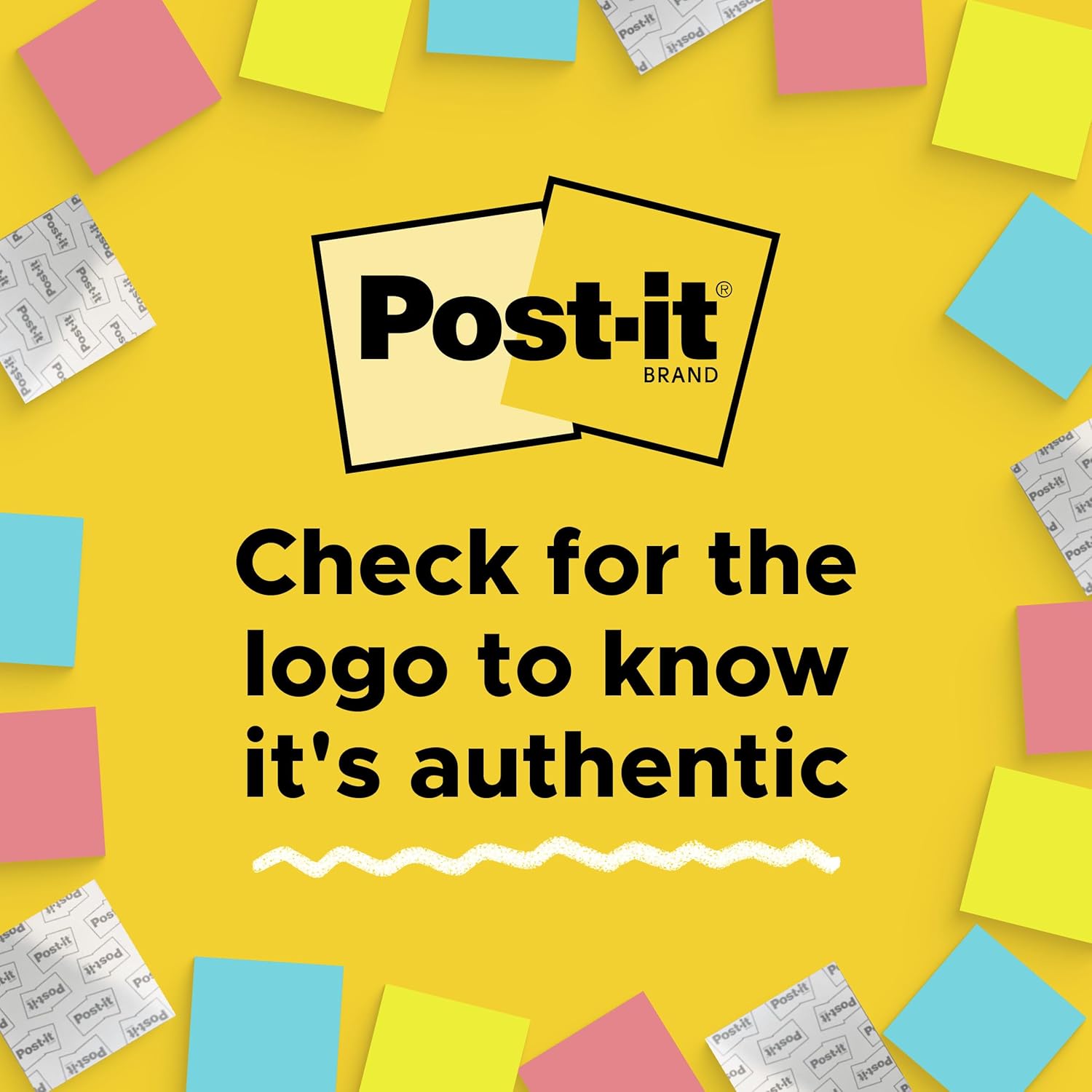 Post-it Notes, 3 x 3 in, The Iconic Canary Yellow Note, 18 Pads