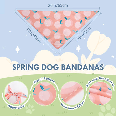 50 Pack Dog Bandanas Bulk Summer Spring Flower Dog Bandanas Pet Costume Dog Outfit Holiday Washable Scarf Pets Triangle Head Scarfs Bandanas Puppy Floral Dog Bibs for Girl and Boy (Multicolor)