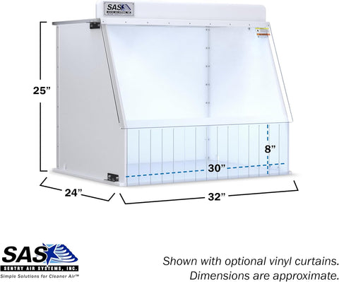 30” Wide Ducted Fume Hood, Exhaust Hood for Laboratory Fume Control, Chemical Fumes, Pharmaceutical Compounding, 3D Printing, and other Fumes/Odors