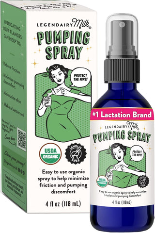Legendairy Milk Organic Pumping Spray, Lanolin-Free Breast Lubricant, 4 oz