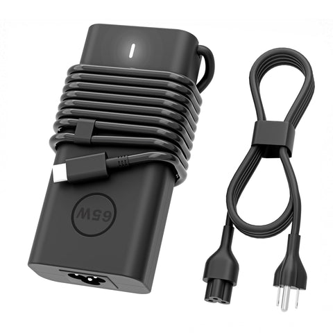 2025 New Slim 65W 60W Dell Laptop Charger USB C for Latitude 5420 5520 5320 7420 7480 7490 7320 7400, Dell XPS 13 15 Chromebook 3100 DA65NM190 LA65NM190 Type C Dell Computer AC Adapter Power Cord