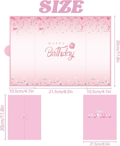 Crenics Pink Happy Birthday Guest Signature Book Alternative 18" x 12"