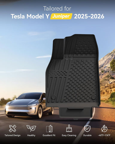 3W Tesla Model Y Juniper Floor Mats 9PCS (Not for Standard) Lumedge TPE