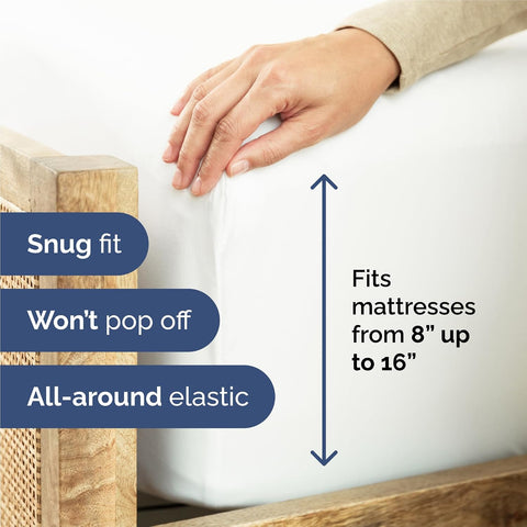 King 6 Piece Bed Sheet Set - Comfy, Breathable & Cooling Sheets - White