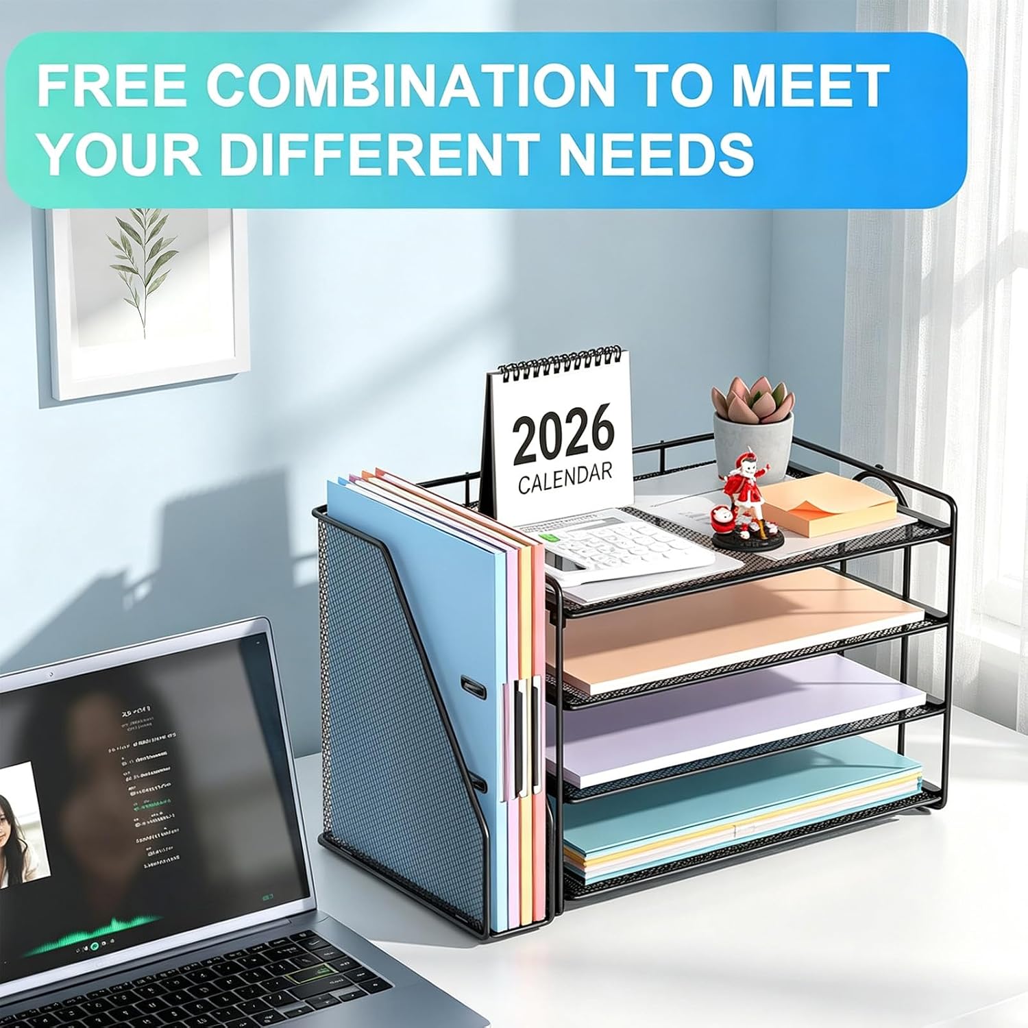 gianotter 4-Tier Paper Organizer With Magazine Holder