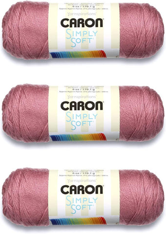 Caron Simply Soft Yarn for Crocheting & Knitting, Plum Wine, 3-Pack