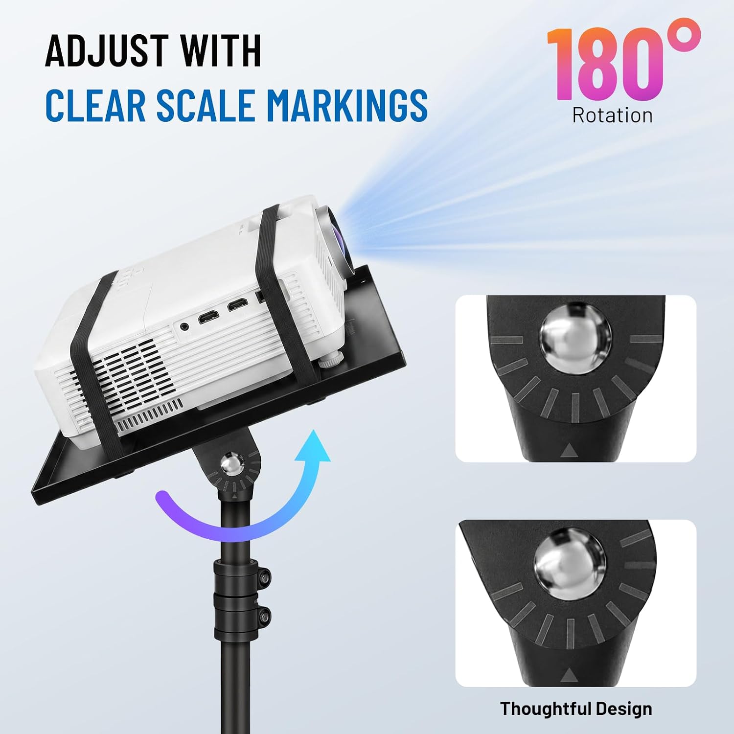 CAHAYA Projector Stand Tripod Adjustable Height Portable Laptop Rack Tray