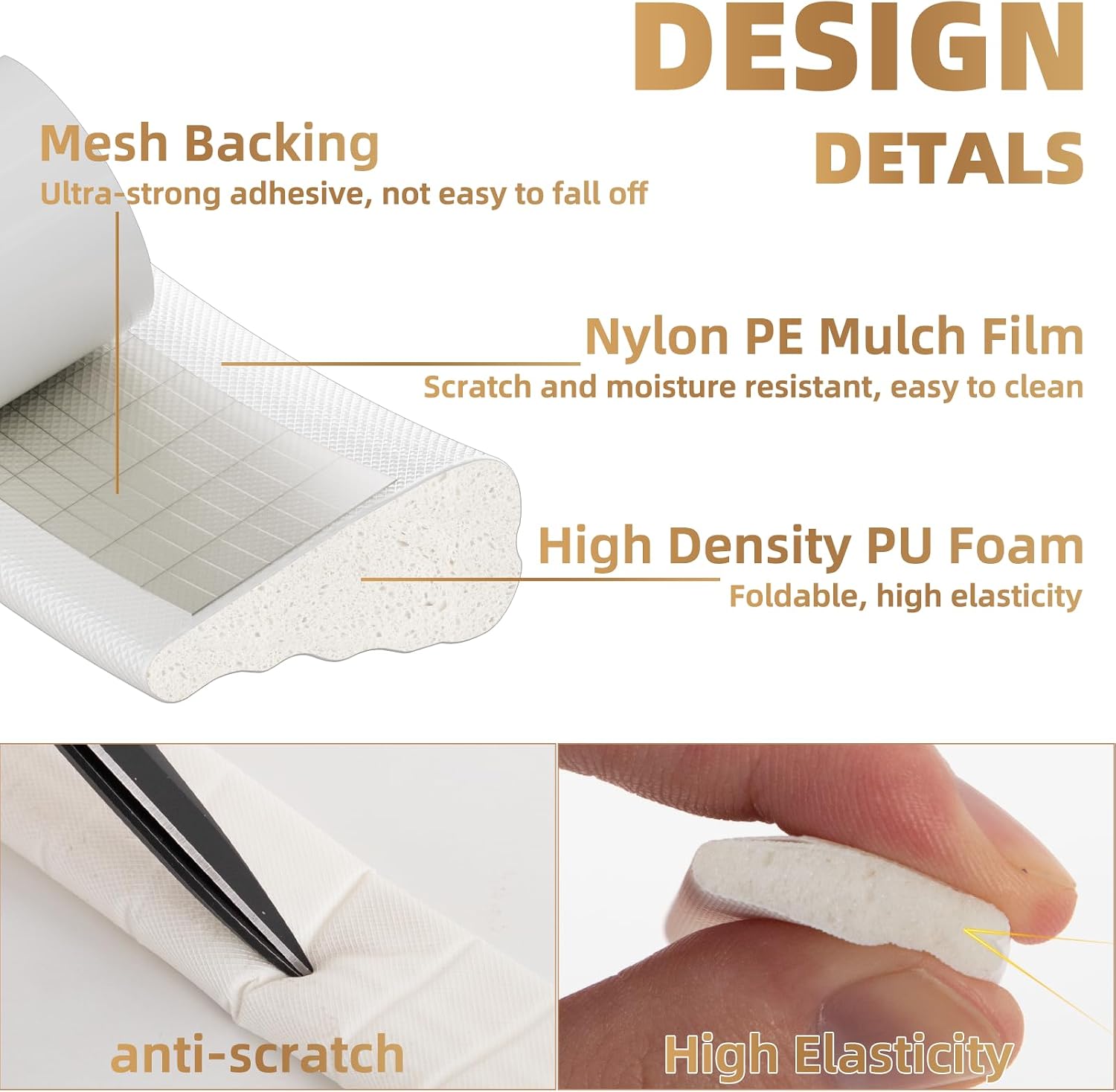 Kneelisa 118” Wedge-Shape Foam Window Weather Stripping Door Seal