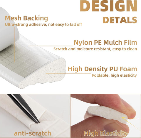 Kneelisa 118” Wedge-Shape Foam Window Weather Stripping Door Seal