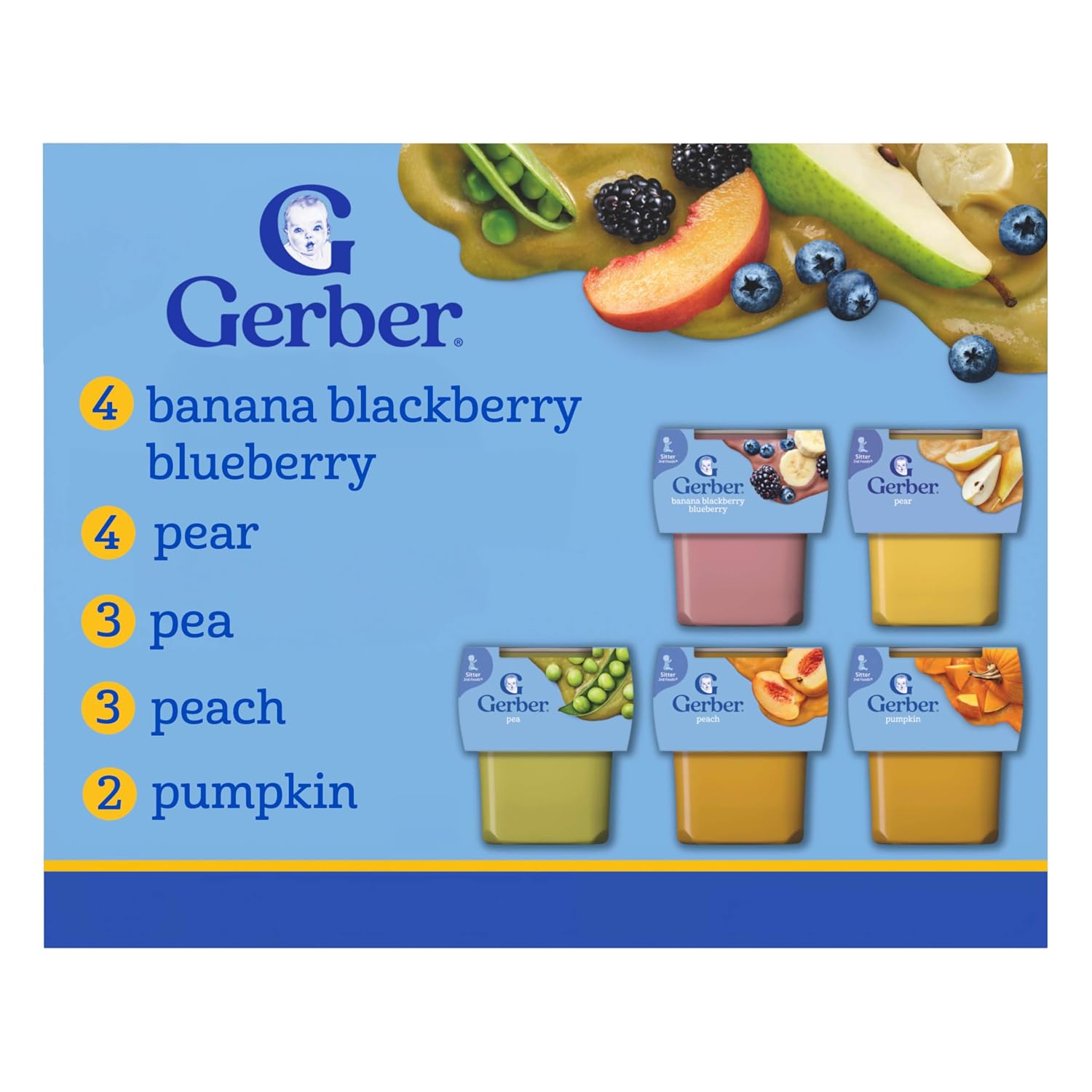 Gerber Stage 2 Very Vegetable Variety Pack Baby Food, 4 Oz, 8 Pack