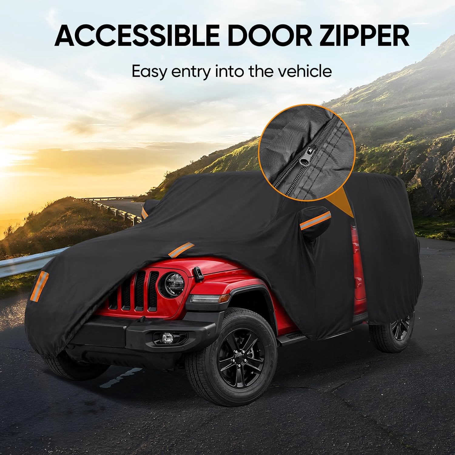 Car Cover for Jeep Wrangler 2 Door Waterproof 1987-2026 JK JL CJ YJ TJ