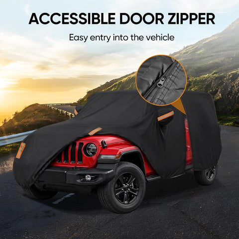Car Cover for Jeep Wrangler 2 Door Waterproof 1987-2026 JK JL CJ YJ TJ