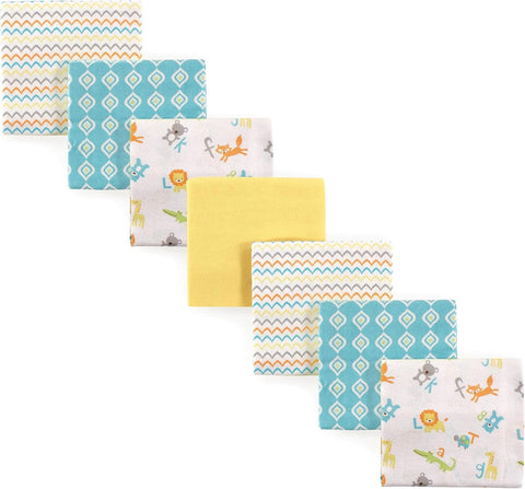 Luvable Friends Unisex Baby Cotton Flannel Receiving Blankets, ABC 7 Count, One Size (Pack of 12)