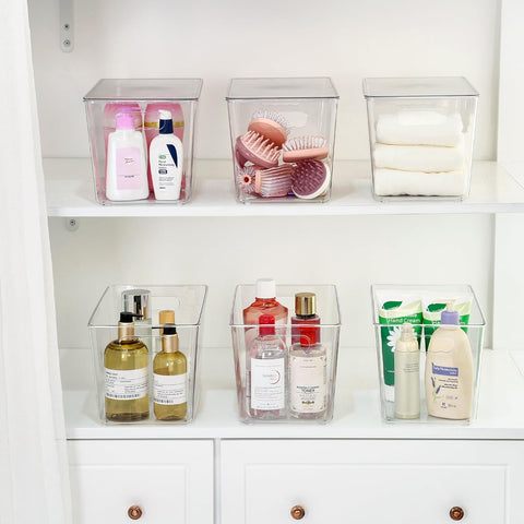 Vtopmart 16 Pack Clear Stackable Storage Bins with Lids, XLarge
