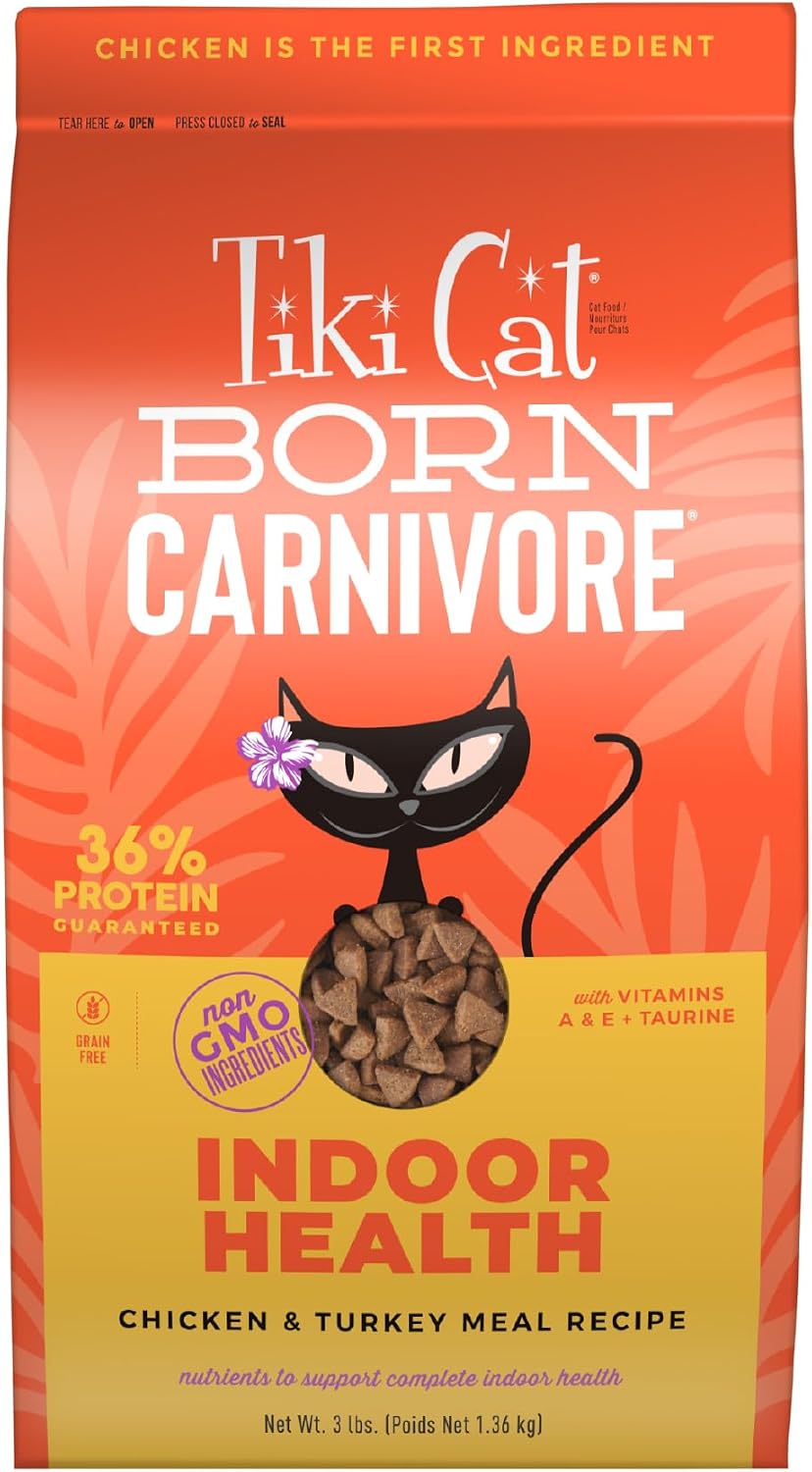 Tiki Cat Born Carnivore Dry Cat Food, Chicken & Turkey Meal, 3 lbs. Bag