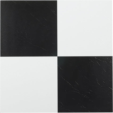 Nexus Peel & Stick Vinyl Floor Tiles, 20-Pack, 12 x 12 in, Black