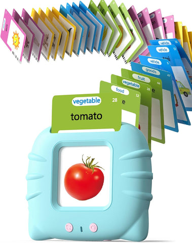 Airbition Talking Flash Cards for Toddlers Ages 1‑4,224 Words English Blue