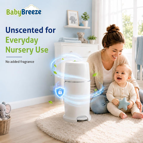 BabyBreeze Diaper Pail Refill Bags for Diaper Genie, 5-Pack, 1400 Count