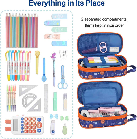 Bagseri Pencil Case for Boys - Large Kids Pencil Pouch for School