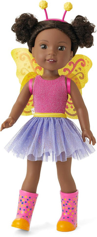 American Girl WellieWishers 14.5-inch Kendall Doll with Pink Leotard, Mesh Skirt, Headband, and Boots, For Ages 4+