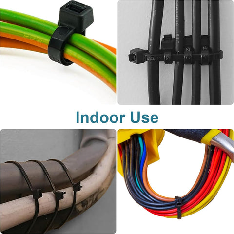 Zip Ties 8 inch (2000 Pack), 40 lb, Black Wire Ties, UV Resistant Cable Ties for Outdoor Use, LOCKLOCK