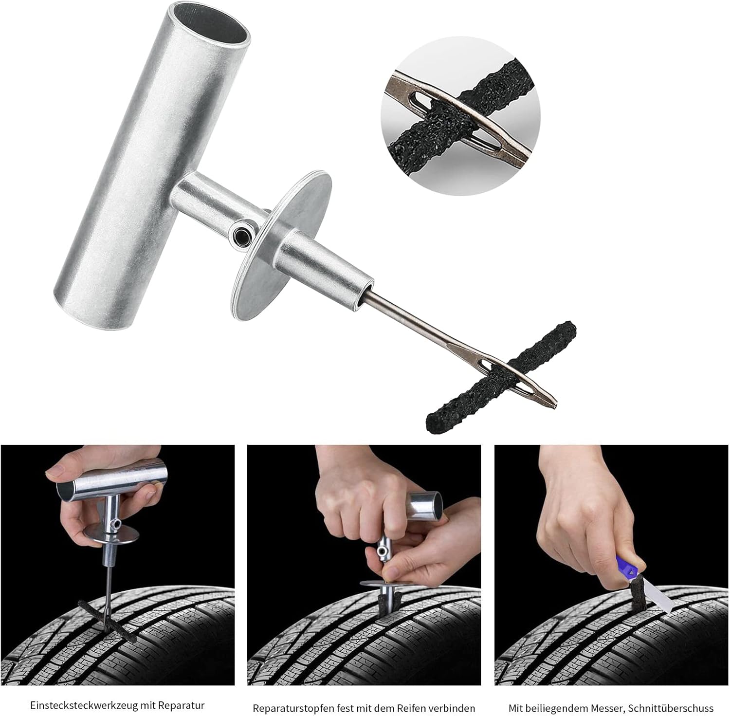 AUTOWN Flat Tire Repair Kit 68pcs, Heavy Duty Tire Plug Kit to Fix Puncture
